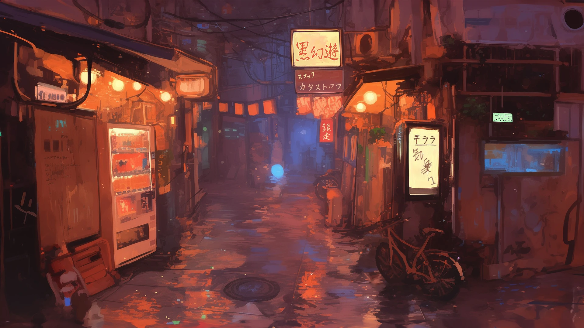 裏通りと雨